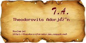 Theodorovits Adorján névjegykártya